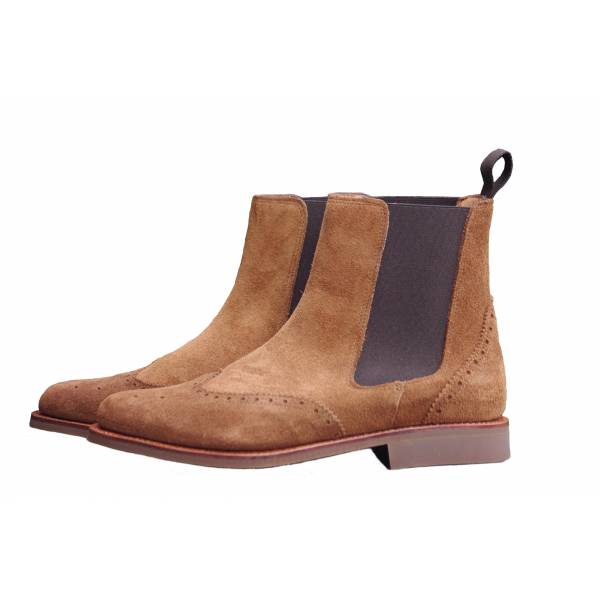 Herren-Schuh Suede Caramello von Rey Pavon 42