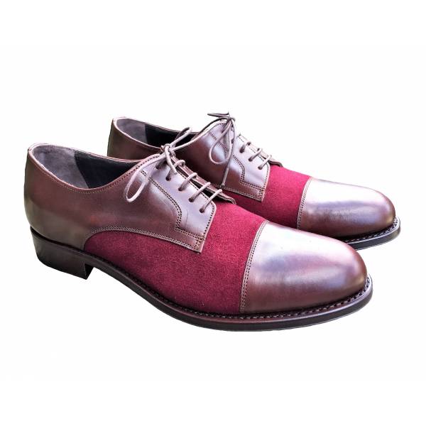 Edler Halbschuh, Farbe Chocolate / Weinrot 38