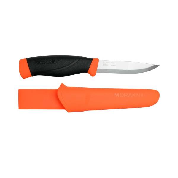 Mora-Messer mit Gut Grambow Label Signalorange