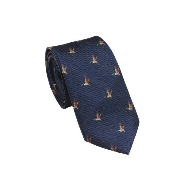 Laksen Krawatte, Motiv Ente im Flug blau