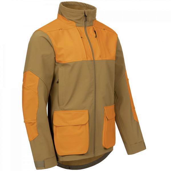 Softshell Jacke Tackle, Farbe Rubber Brown/Blaze Orange 3XL