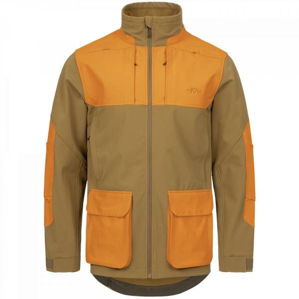 Softshell Jacke Tackle, Farbe Rubber Brown/Blaze Orange 3XL