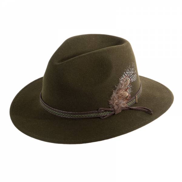 Loden Hut mit Robinfeder, Farbe Oliv 60