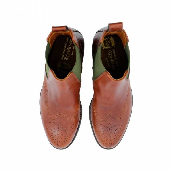 Rey Pavon Damen Schuh Botin Texas, Farbe Braun/Grün