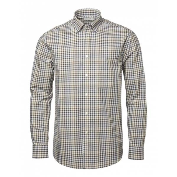 Chevalier Herrenhemd Belmont, Farbe Leather Brown Checked M