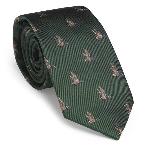 Laksen Krawatte, Motiv Ente im Flug grün