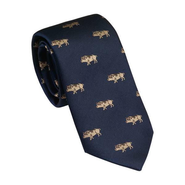Laksen Krawatte, Motiv Wildschwein blau