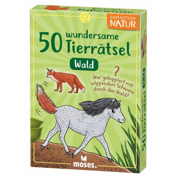 Moses Kartenspiel 50 wundersame Tierrätsel - Wald