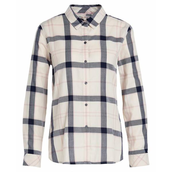 Barbour Damenbluse Moorland, Farbe Cloud/Gardenia Check 40