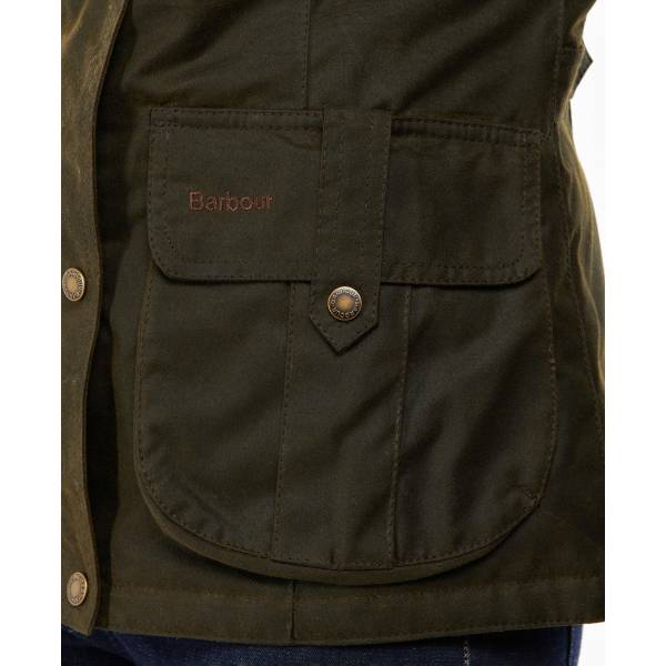 Barbour Damen Wachsjacke Winter Defence, Farbe Olive 36
