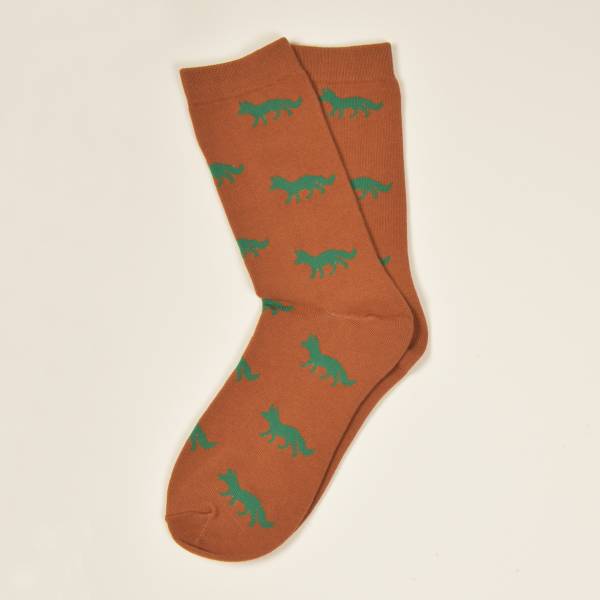 Braune Socken, Fuchs in Grn 41-46