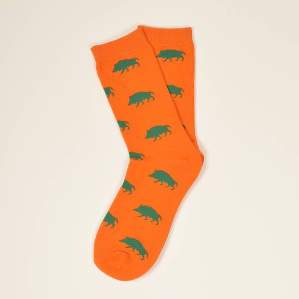 Orangene Socken, Keiler in Grn 36-40