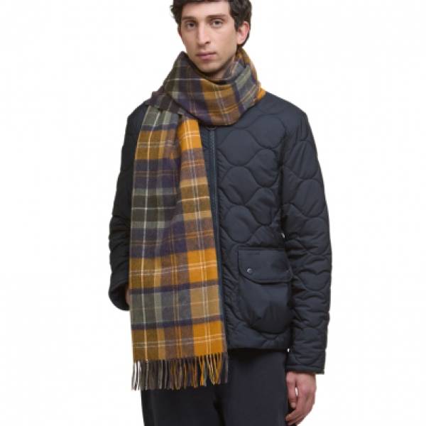 Barbour Lambwool Scarf Brack Patchwork Classic