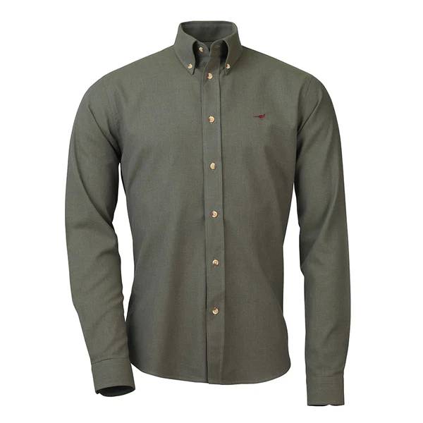 Oliver Brushed Cotton Shirt Olive