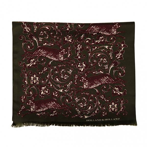 Engraved Hare Silk Scarf