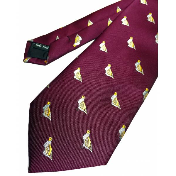 Krawatte mit Rebhuhn-Motiv, Farbe Burgunder