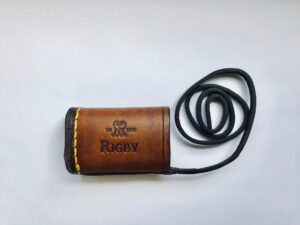 Rigby Leather muzzle protector with thong sling