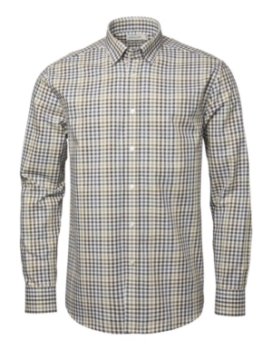 Chevalier Herrenhemd Belmont, Farbe Leather Brown Checked M