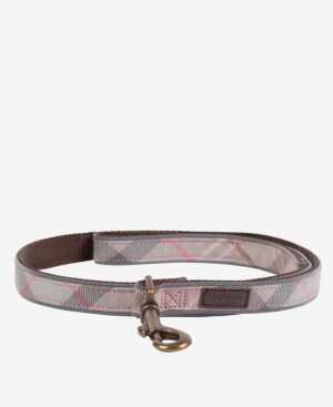 Barbour Hundeleine Reflective, Farbe Taupe/Pink Tartan