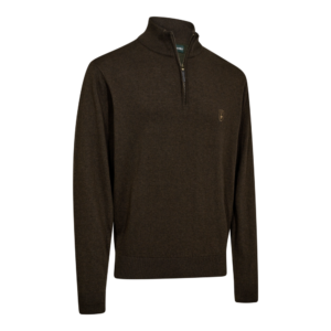 Deerhunter Harrington 1/2 Zip Strickpullover Brown Melange