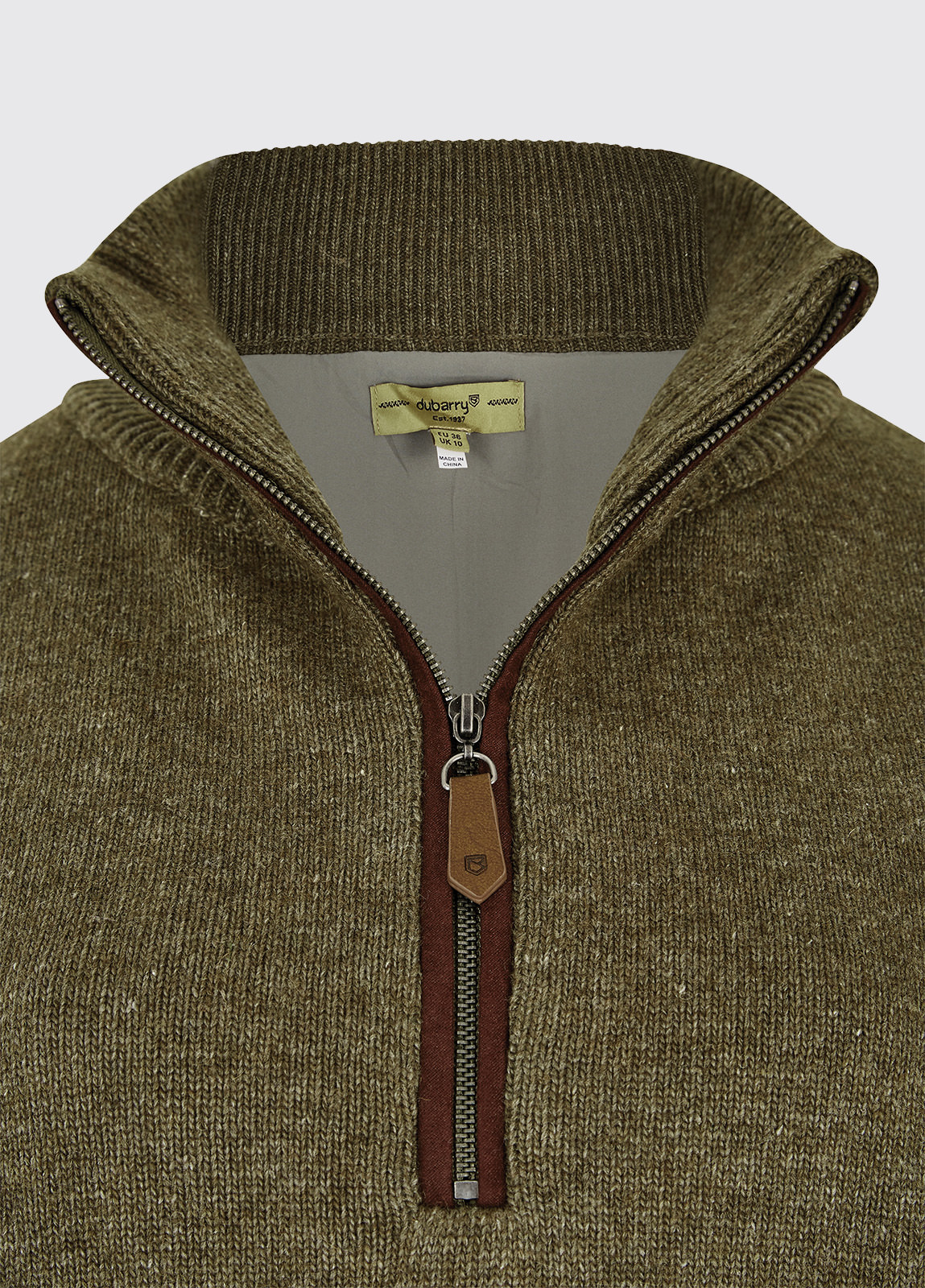Dubarry Damen Zip-Pullover Morrisey, Farbe Dusky Green 44 – Bild 3