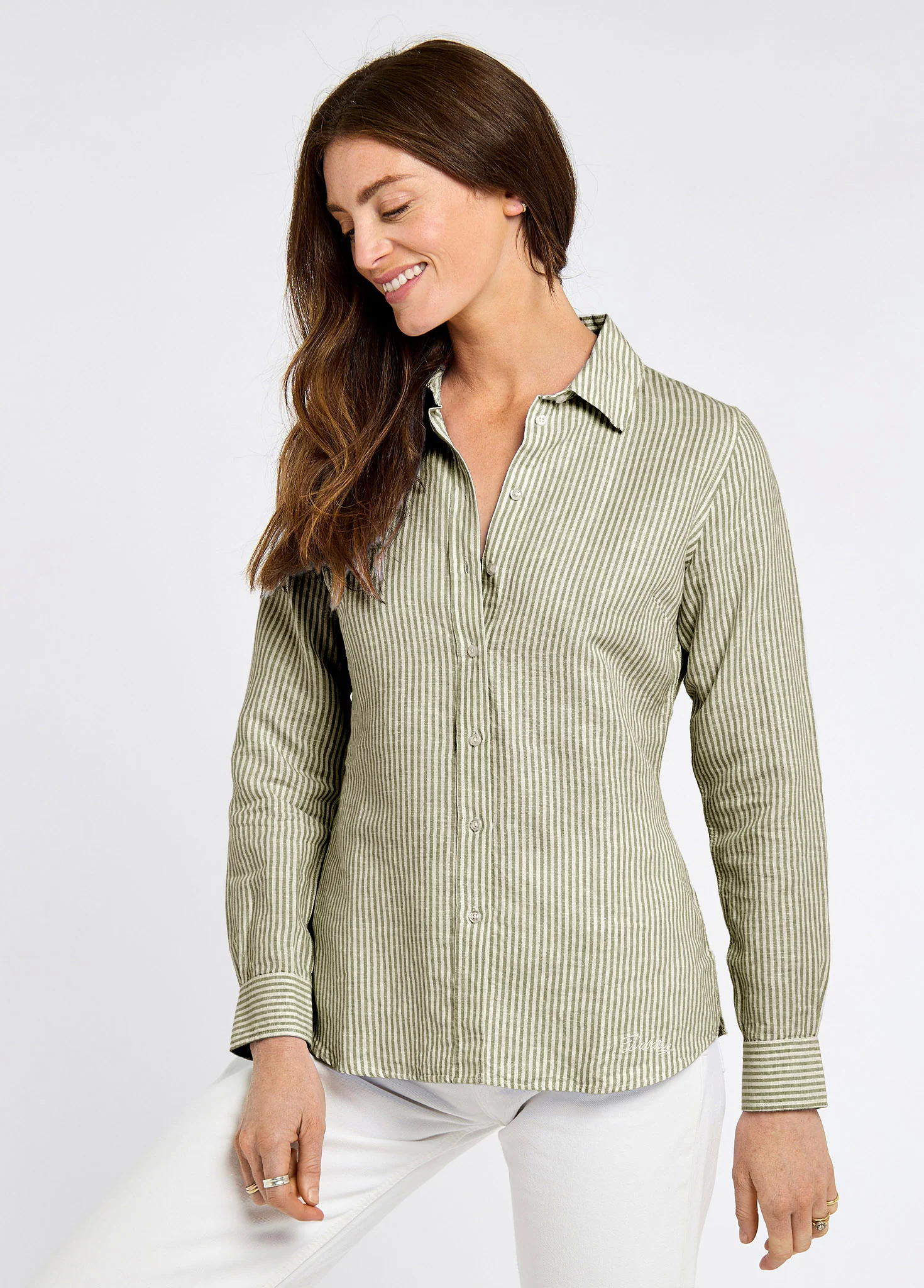 Dubarry Butterfly Women’s Long Sleeve Linen Shirt - Khaki