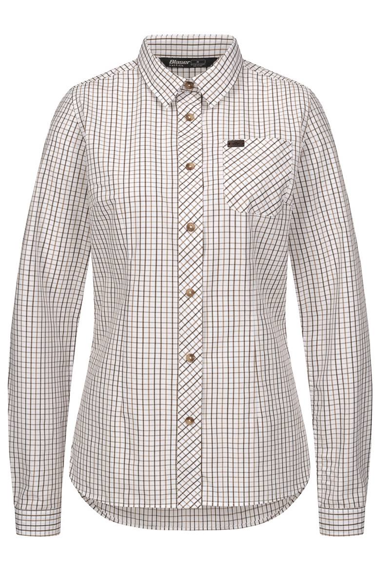 Blaser Damenbluse Juna oliv/beige kariert 38